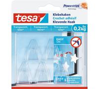 tesa Powerstrips Crochets adhésifs pour verre transparent 5 crochets + 8 strips