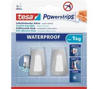 tesa Powerstrips Crochets WATERPROOF Small Metall/Plastik 2 crochets + 2 bandes