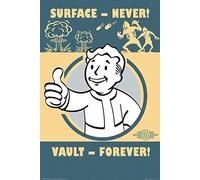 Tesa Powerstrips® Fallout 4 Vault Forever Poster de jeu vidéo avec impression 61 x 91,5 cm + 1 paquet de 20 bandes adhésives