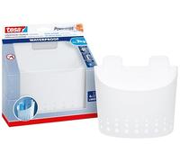 Tesa Powerstrips Grand panier plastique Waterproof porte-accessoires blanc + 4 languettes Waterproof 59706-00000-02 Large