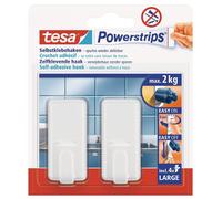 tesa Powerstrips Hooks Large CLASSIC - Removable Self-Adhesive Wall Hook for Gla