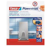 tesa Crochets métalliques Powerstrips LARGE - auto-adhésifs repositionnables, charge jusqu'à 2 kg