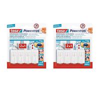 tesa Powerstrips Lot de 2 crochets de rideaux autocollants amovibles et réutilisables Blanc