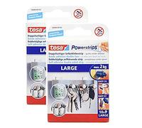 tesa Powerstrips Lot de 2 paquets de 10 bandes adhésives double face pour le montage d'objets jusqu'à 2 kg - Amovibles à nouveau (2 paquets, large)