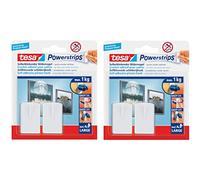 tesa Powerstrips Lot de 4 clous adhésifs Blanc