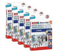 tesa Powerstrips Lot de 5 paquets de 10 bandes adhésives double face pour le montage d'objets jusqu'à 2 kg - Amovibles - Taille L