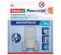 tesa Powerstrips Porte Rasoir Métal Zoom - Waterproof - Support de Rasoir Amovible en Acier Inox pour la Douche - Peut supporter jusqu'à 2 kg