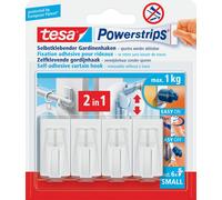 tesa Powerstrips Vario Crochet pour rideaux blanc 4 crochets et 6 barrettes