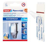tesa Powerstrips® Waterproof Large avec 6 bandes Power Strips blanches + 6 chiffons de nettoyage pesant jusqu'à 2 kg | Imperméable sans laisser de traces Accessoires de salle de bain & douche