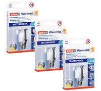 Tesa Powerstrips ® Waterproof strips LARGE en lot de 3 bandes adhésives double face résistantes à l'eau pour cuisine salle de