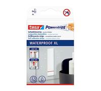 Tesa Powerstrips Waterproof XL Languettes Auto - Adhésives de Fixation- Charge Jusqu'à 3 kg - Repositionnables - Conçu pour les Zones Humides - Cuisine, Salle de Bains
