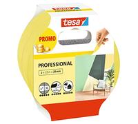 tesa Professional Ruban Adhésif de Masquage en Papier Washi Fin - Masquage Ultra Précis Pendant les Travaux de Peinture - Pour Intérieur et Extérieur - 2x 25 m x 25 mm