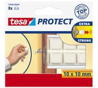 Tesa Protect Lot De 8 Pare-Chocs De Protection Carré 10 X 10mm Blanc