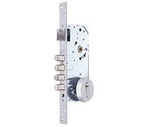 TESA R100B566C Serrure de sécurité monopoint, axe 50 mm, finition chromée, pênes 14 mm, pour portes bois
