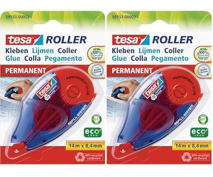 Tesa Roller Colle Permanente EcoLogo Adhésion Extra-Forte Sans Solvant pour Papier, Carton et Photos 81% Plastique Recy leu