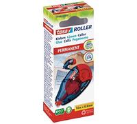 tesa Roller Colle Permanente EcoLogo - Roller de Colle Rechargeable avec Ruban Adhésif Résistant à la Déchirure et Double Face - Sans Solvant - Dimension: 14 m x 8,4 mm