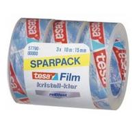 Tesa Ruban adhésif transparent 15 mm x 10 m – PP, sans solvant, résistant – Lot de 3
