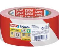 tesa® Ruban de signalisation universel polypropylène rouge et blanc 50 mm x 66 m 58134 (Ruban)