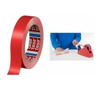 tesa Ruban adhésif d'emballage 60404, 19 mm x 66 m, rouge Rouge G