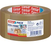 tesa® Ruban adhésif d'emballage tesapack PVC silencieux Ultra Strong 32 microns - 50 mm x 66 m - Havane