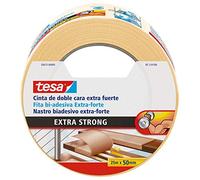 tesa Ruban adhésif double face extra fort - 25 m x 50 mm | Ruban adhésif universel multi-usages - Emballage, décoration, bricolage - Ruban adhésif pour fixer la moquette