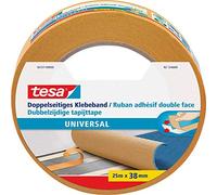 tesa Ruban adhésif double-face Universel noir - Polyvalent emballage, déco, tapis - 25 m x 38 mm