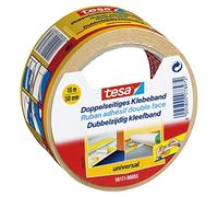 tesa Ruban Adhésif Double Face Universel - Ruban Adhésif Polyvalent pour la Fixation de Tapis, pour les Travaux Manuels et la Décoration Intérieure - 10 m x 50 mm