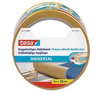 tesa Ruban Adhésif Double Face Universel - Ruban Adhésif Polyvalent pour la Fixation de Tapis, pour les Travaux Manuels et la Décoration Intérieure - 10 m x 50 mm