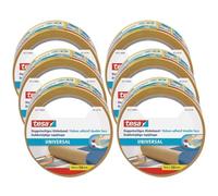 tesa Ruban adhésif double-face universel, fixation tapis & travaux manuels – Lot 6 x 10 m × 50 mm