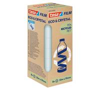 TESA Ruban adhésif invisible Tesafilm Eco & Crystal - largeur 19 mm x longueur 33 m - Tour de 8 rubans
