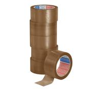 TESA Adhésif d'emballage en PVC colle caoutchouc 52 microns - H50 mm x L66 mètres Havane