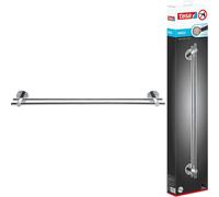 tesa SMOOZ Porte-serviettes double, chromé - Porte-serviettes avec 2 barres - pour fixation murale sans percer, solution adhésive incluse