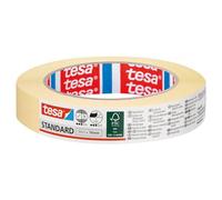 tesa STANDARD Ruban de Masquage - Beige Clair - 50 m x 19 mm | Bande de masquage pour travaux de peinture - Sans solvant et se retire sans traces jusqu'à 2 jours