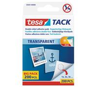 tesa TACK Big Pack de pastilles adhésives transparentes double face 200 pièces