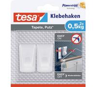 tesa Crochet adhésif pour verre et surfaces transparentes 0,5 kg - 2 crochets, 3 languettes