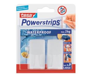 tesa tesa Crochets Wave, lot de 2, Powerstrips étanches blanc Quantité:1