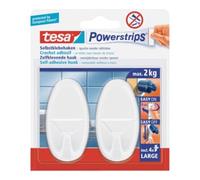 tesa Crochet large ovale Powerstrips® 58013-00049-20 blanc 2 pièces