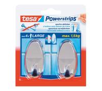 tesa Crochet Powerstrips 58050-00012-20 grand ovale chromé – 2 pièces