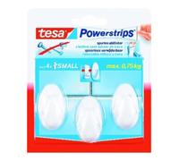 tesa Crochets Powerstrips 57543-00012-20 - petit ovale chrome - 3 pièces