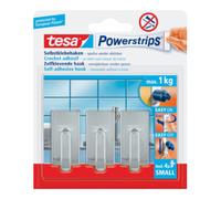 tesa tesa Powerstrips Crochets Small Classic, chrome Quantité:1