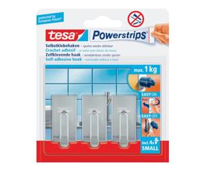 tesa tesa Powerstrips Crochets Small Classic, chrome Quantité:1
