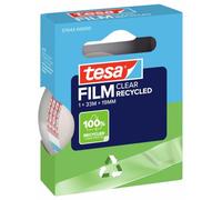 Tesa tesafilm Clear Recycled - Ruban Adhésif Transparent - 33 m x 19 mm | 1 rouleau de bande adhésive résistante à la déchirure - Plastique 100 % recy orte adhérence, sans solvant, durable