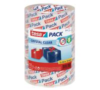 Tesa Pack Crystal Clear (57831) Ruban adhésif de signalisation en PVC Fixation extra-forte 66 m x 50 mm Transparent