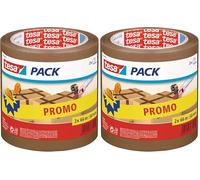 Tesa tesapack - Ruban adhésif universel pour l'emballage, le scellage et le conditionnement - Fabriqué en PP - Résistant à la déchirure et aux UV - 2x 66 m x 50 mm - Marron (Lot de 2)
