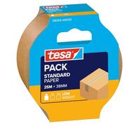 Tesa tesapack STANDARD PAPER - Ruban d’emballage en papier - 56% de matériaux renouvelables - Déchirable à la main - Ruban d’emballage pour colis légers - Marron - 25 m x 38 mm