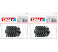 tesa Tête de Brosse WC jetable - Remplacement de Qualité pour Toutes Les Brosses de Toilettes tesa - Gris foncé - 9,4 x 7,1 x 7,4 cm - Diamètre du Filetage 3/8" env. 15 mm (Lot de 2)
