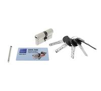 Cylindre double type tx80 vd en 40 x 40 laiton nickelé 5 clés