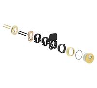Tesa E80026LPD Rosace de Sécurité Renforcée pour Cylindre, Laiton Poli, Noyau en Acier Massif, Douille Tournante, Protection Anti-Perçage et Fixation par 4 Vis