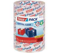 Tesa Pack Crystal Clear (57831) Ruban adhésif de signalisation en PVC Fixation extra-forte 66 m x 50 mm Transparent