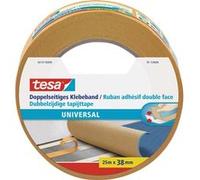 tesa Ruban adhésif double face Universel - Ruban adhésif polyvalent pour les emballages, la décoration et les tapis ou pour le bricolage - 25 m x 38 mm